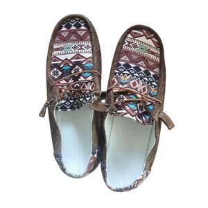 Boho Tribal Print Slip-On Loafers – Size 10 Casual Comfort Shoes